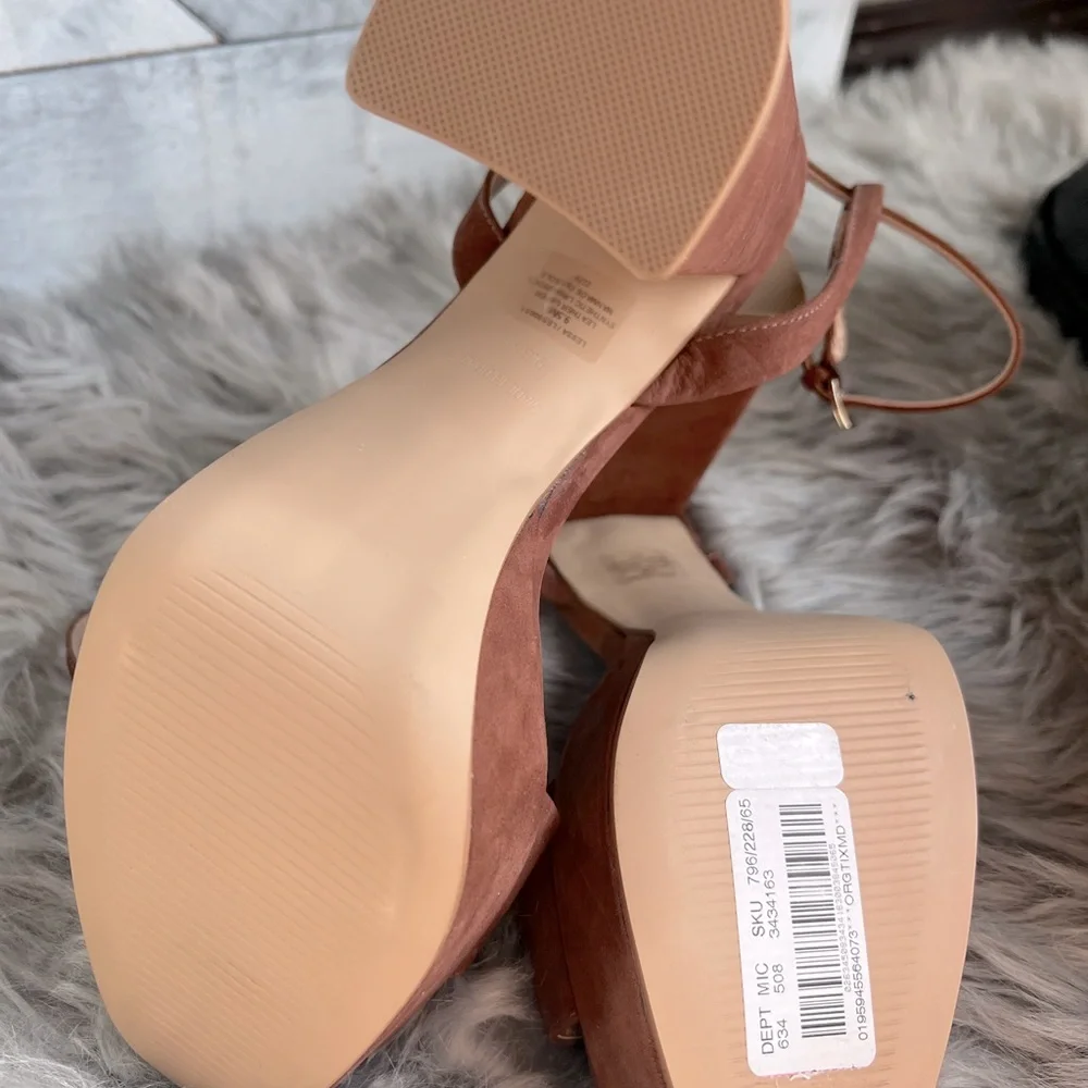 STEVE MADDEN LESSA NUBUCK ANKLE STRAP PLATFORM HEELS    SIZE 9.5 - Picture 11 of 12